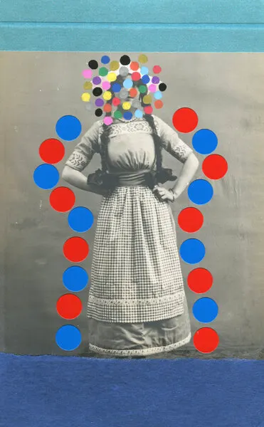 Vintage Woman Colorful Dots