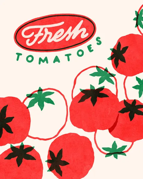 Fresh Red Tomatoes, wall art by Arté Koola