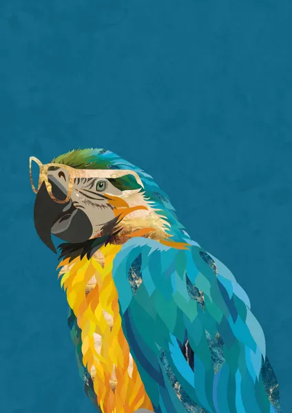 Cool Parrot With Glasses by Sarah Manovski