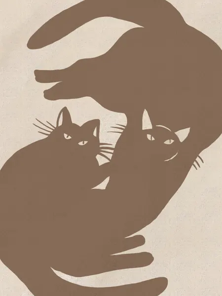 Playful Cats Caring Hands by Little Dean