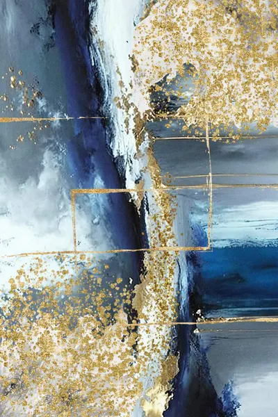 Glimmering Blue Abstract by Sally Ann Moss
