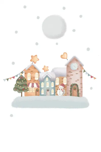 Snowy Christmas Town by Xuan Thai
