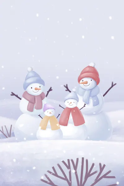 Happy Snowman Family by Xuan Thai