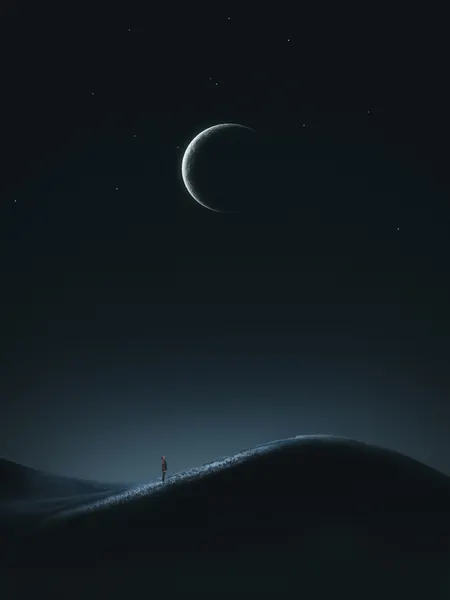 Moonlit Desert Night by cvv