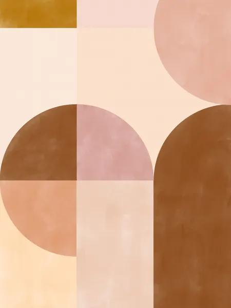 Warm Geometric Abstract by Elena Ristova
