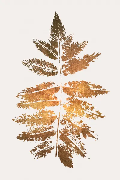Oak Leaf Print   Gold by Kubistika