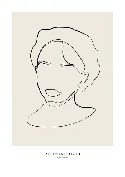 Modern female line art by NKTN