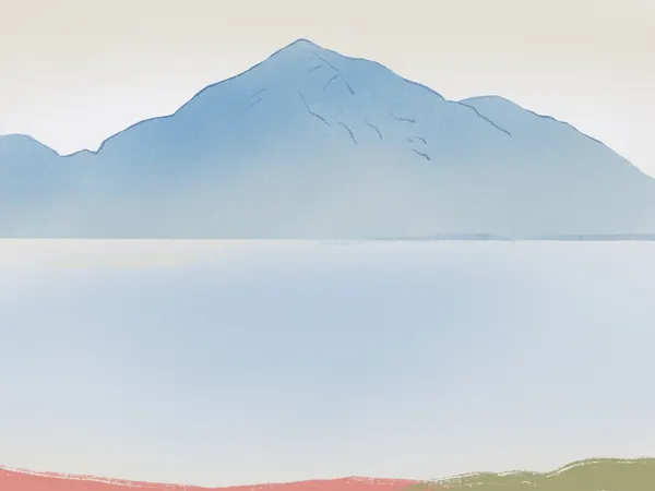 Serene Blue Mountain Lake by Little Dean