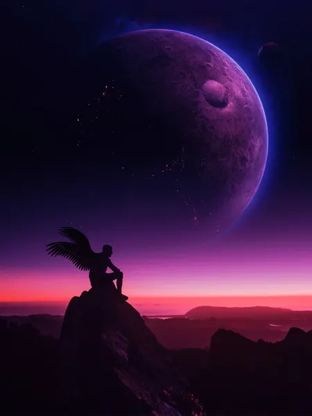 Angel on Cosmic Peak by Ritvik takkar