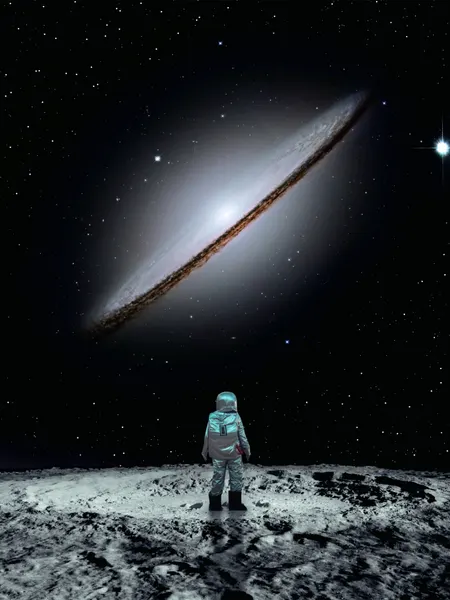 Lone Astronaut Galaxy View by Ritvik takkar