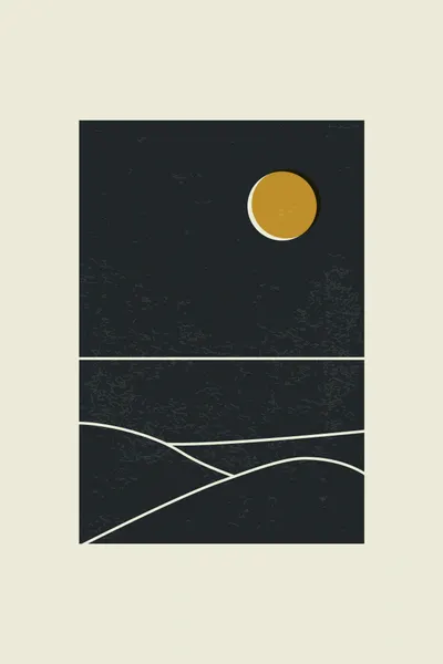 Golden Moon Landscape by jay stanley