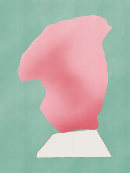 Pink Abstract Sculpture by Little Dean