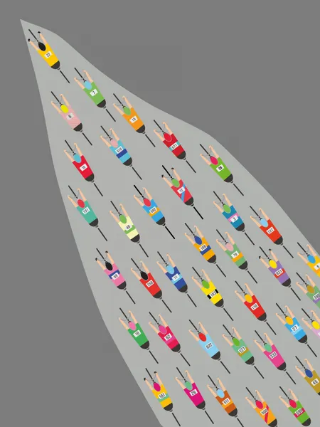 Colorful Cycling Race by WallChart Art Studio