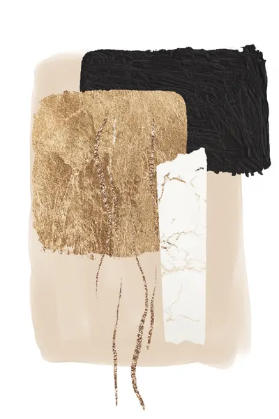 Elegant Gold Abstract Forms by Sally Ann Moss