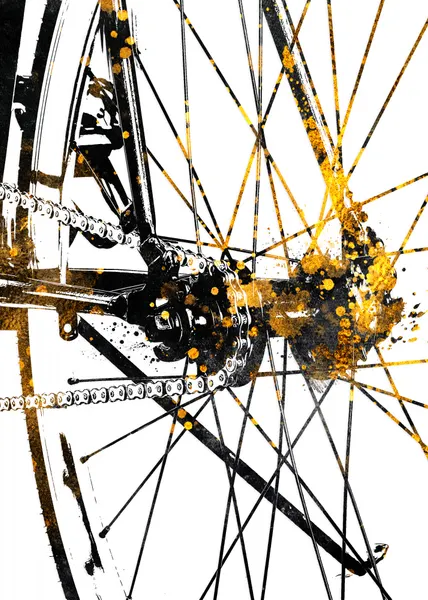 Golden Bicycle Detail by Justyna Jaszke
