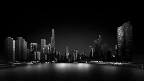 Sleek Cityscape Reflection by John LaPrad