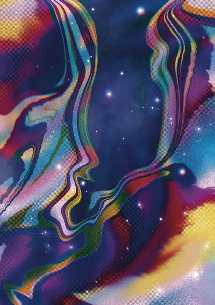 Ethereal Cosmic Faces by Amy Louise Baker