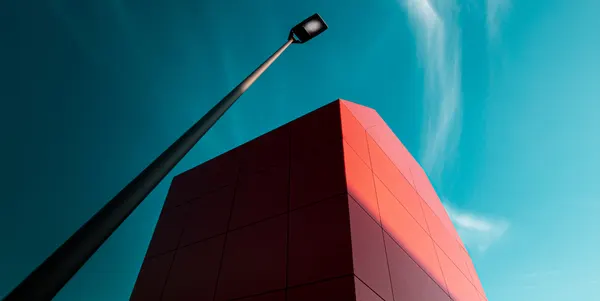 Modern Red Geometry by Jörg  Vollrath