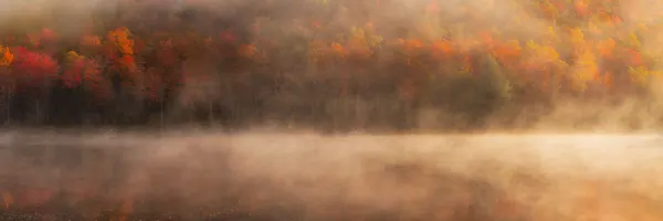 Misty Autumn Lake by Johnny Zhang