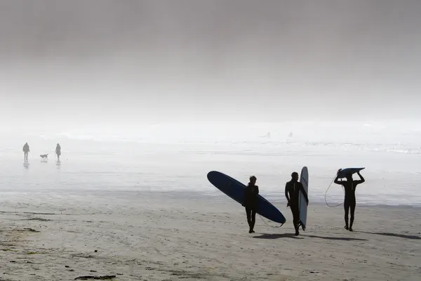 Misty Morning Surfers by Ugur Erkmen