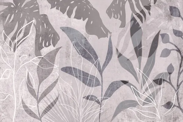 Abstract Gray Leaves by Andrea Haase