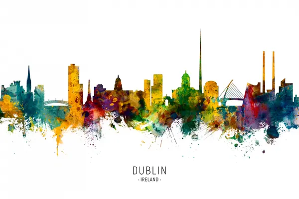 Vibrant Dublin Cityscape by Michael Tompsett
