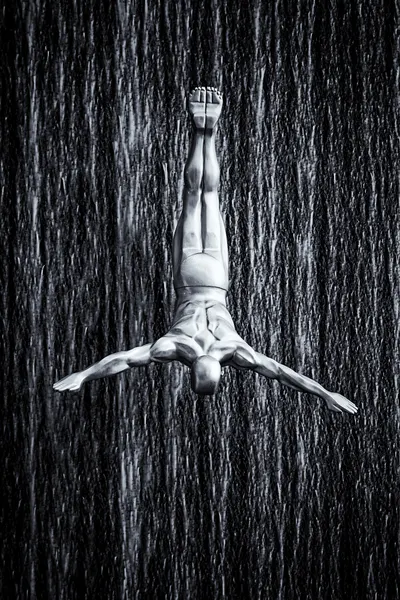 Diving Man Waterfall by Martin Fleckenstein