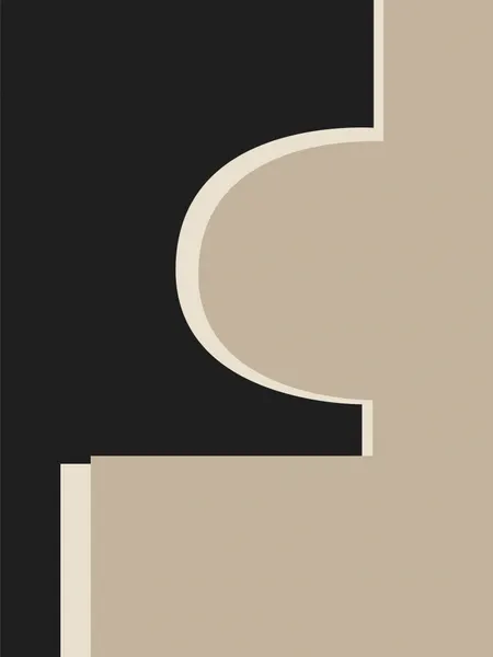 Abstract Black Beige Curves by Elena Ristova