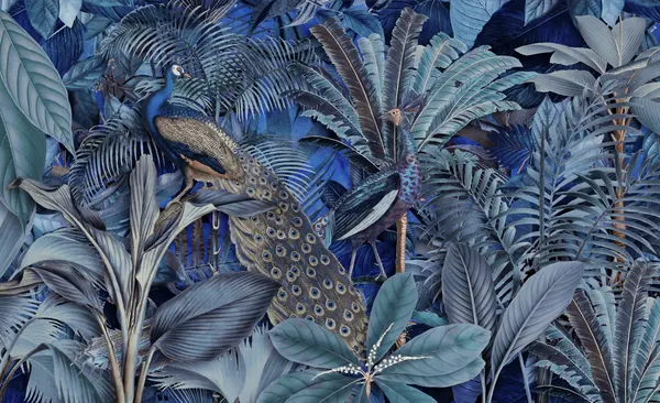 Lush Jungle Peacocks by Andrea Haase
