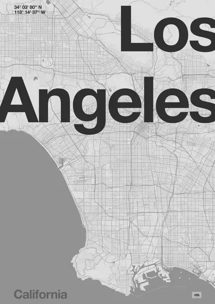 Los Angeles California Map by Florent Bodart