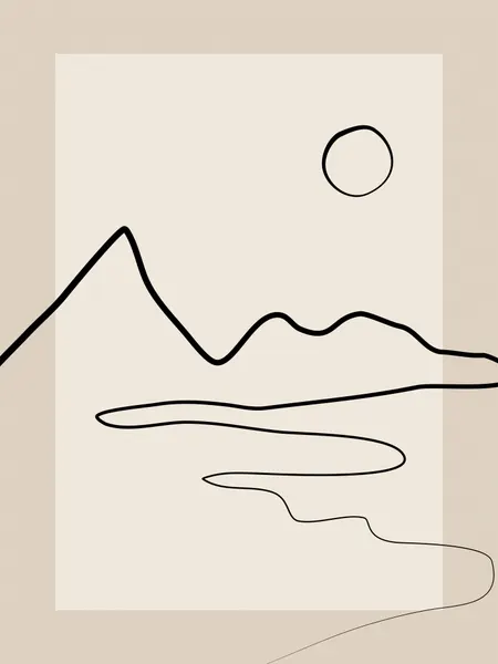 Minimalist River Mountains by Elena Ristova