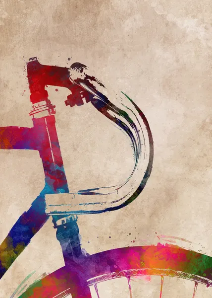 Vibrant Watercolor Bicycle by Justyna Jaszke