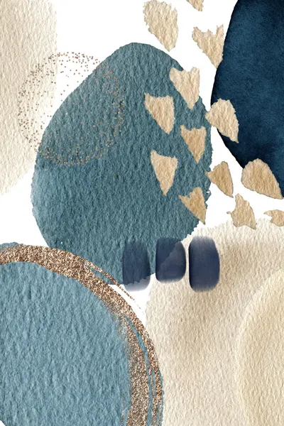 Abstract Teal Gold by Sally Ann Moss