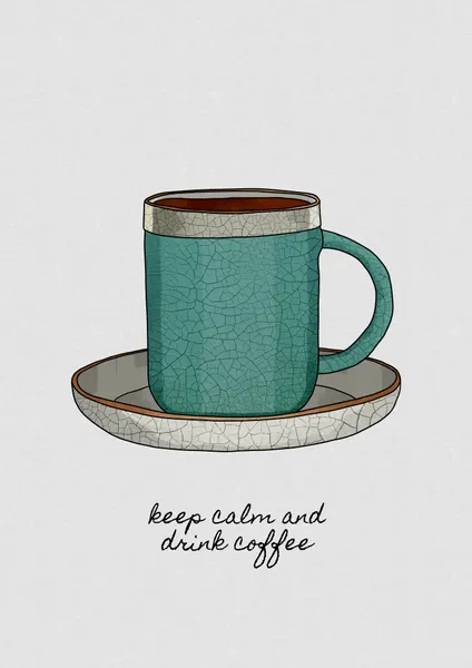 Cracked Teal Coffee Mug by Orara Studio