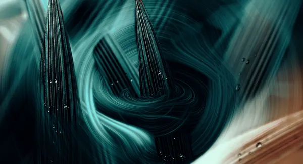 Fluid Teal Abstraction by Sherin.Abdou