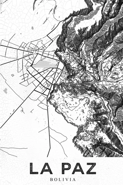 La Paz Bolivia Map by StudioSix