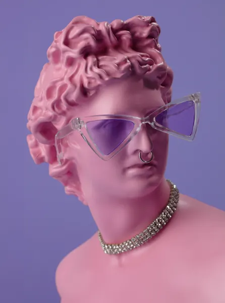 Pink Statue Purple Sunglasses by Julia Ramiro