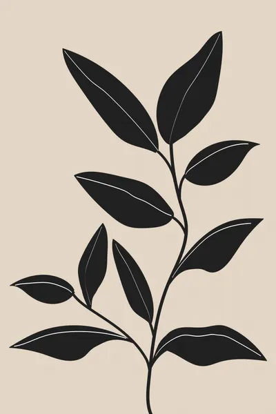 Minimalist Botanical Silhouette by Melloi Art Prints