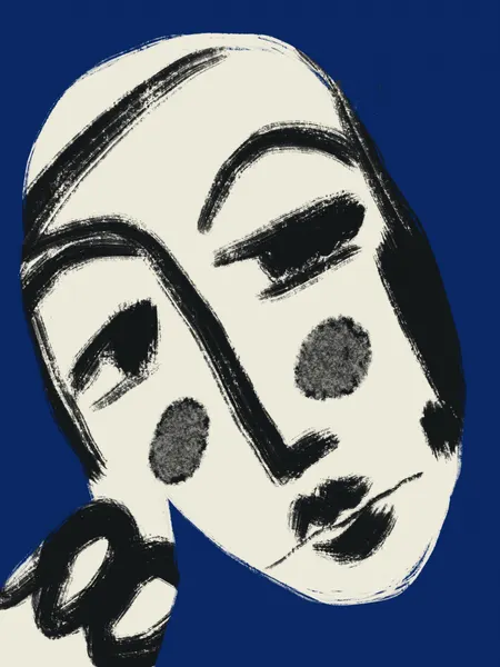 Pensive Abstract Portrait by Little Dean
