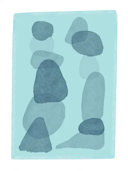 Serene Blue Shapes by Sharyn Bursic