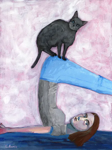 Playful Cat Yoga by Sharyn Bursic
