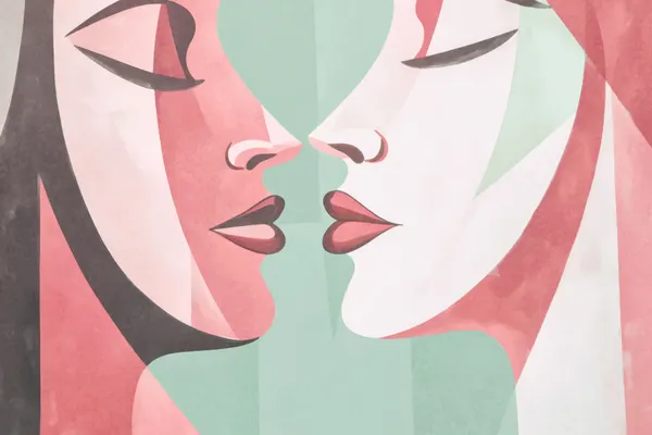 Tender Abstract Kiss by Andrea Haase