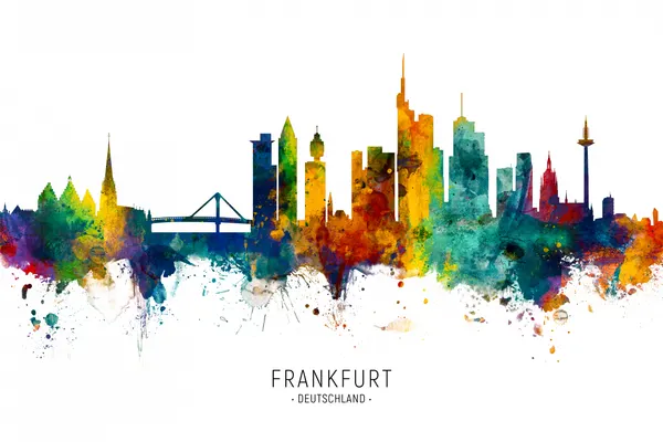 Vibrant Frankfurt Skyline by Michael Tompsett
