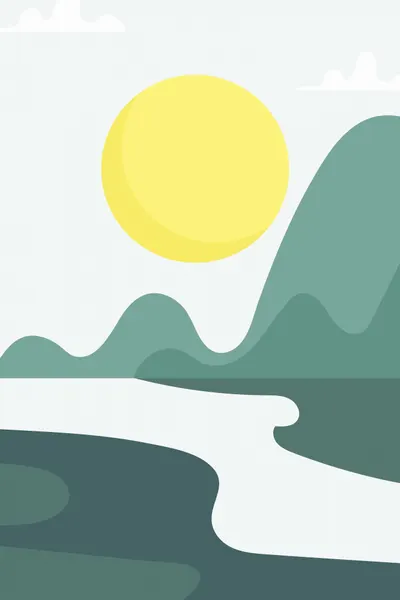 Minimalist River Mountains by jay stanley