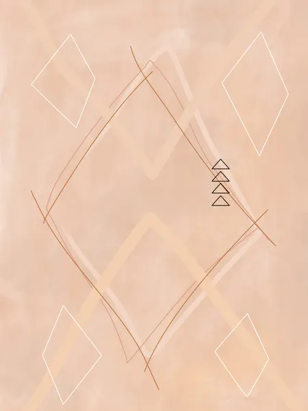 Abstract Peach Diamonds by Elena Ristova
