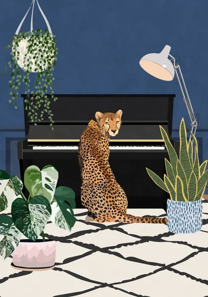 Cheetah By The Piano by Sarah Manovski