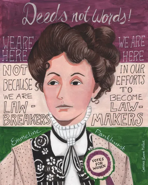 Portrait of a woman, Emmeline Pankhurst by Caroline Bonne Müller