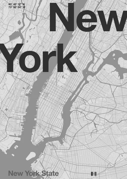 Modern New York City Map by Florent Bodart