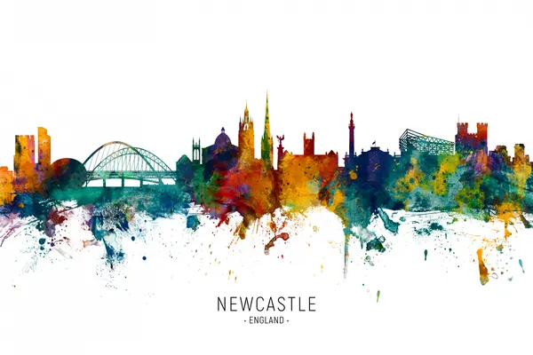 Vibrant Newcastle Skyline by Michael Tompsett
