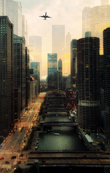 Chicago River Evening by Yang Jiao